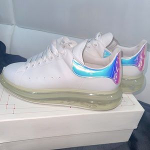 Alexander McQueen white and holographic sneakers sz 44.5 ( US 11.5) gently worn